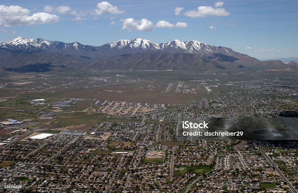 Salt Lake City from above The tract housing that sprawls out of Salt Lake City, Utah Suburb Stock Photo