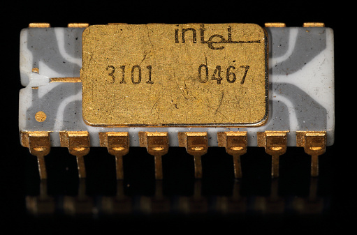 Randboldal, Denmark - January 17 2015: The RAM microchip 3101 which was Intel´s first product.