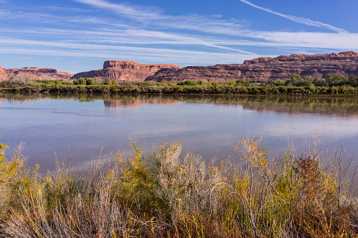 United States. Utah. Grand County near Moab. Colorado river along the US Highway 279.