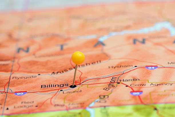istock Billings pinned on a map of USA 535318155