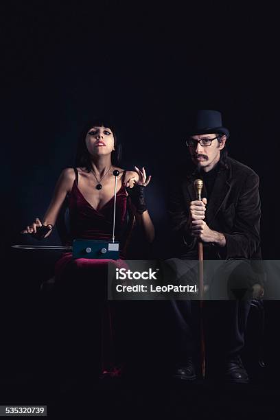 Dark Couple Portrait Stock Photo - Download Image Now - Theremin, Music, 2015