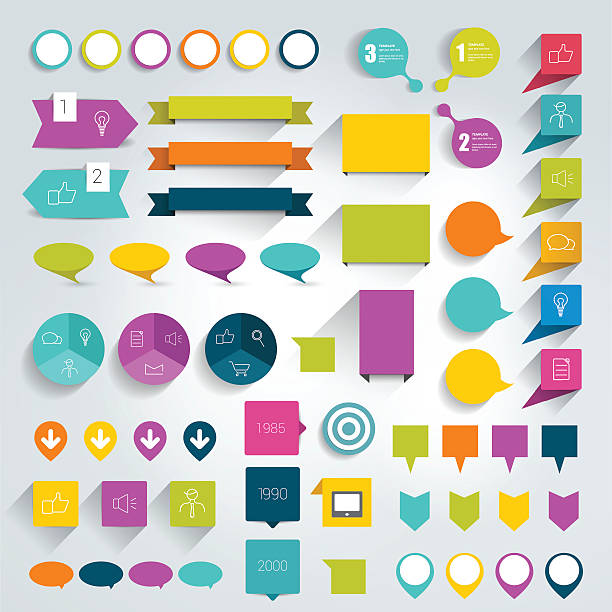 kollektionen von infografiken, flache design-elemente. - numeric pad stock-grafiken, -clipart, -cartoons und -symbole