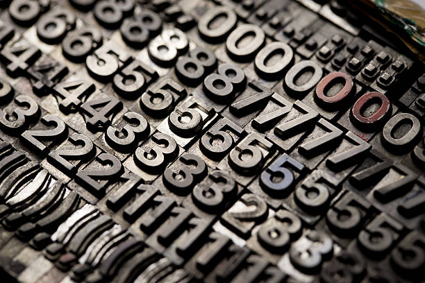 istock vintage letterpress alphabet and number background 535335757