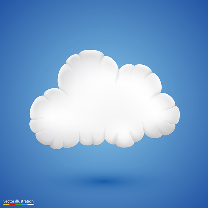 Cloud blue art icon sing. Vector illustration
