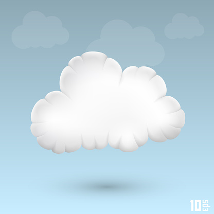 Cloud blue art icon sing. Vector illustration
