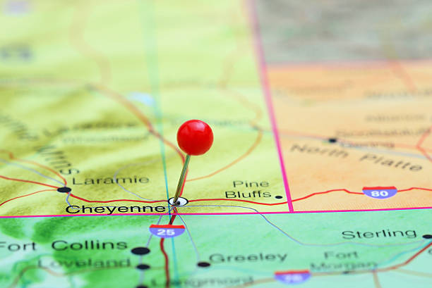 istock Cheyenne pinned on a map of USA 535338493