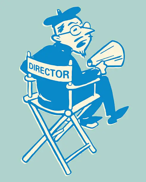 Vector illustration of Unhappy Director in Chair