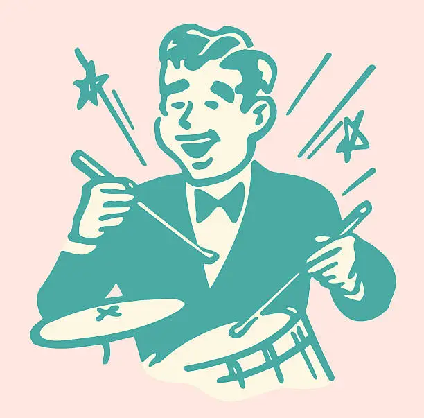 Vector illustration of Male Percussionist