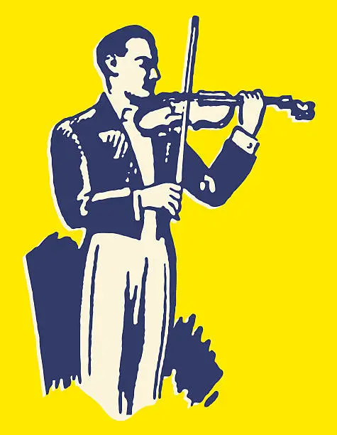 Vector illustration of Male Violinist