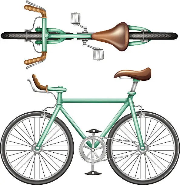 Vector illustration of Green bike