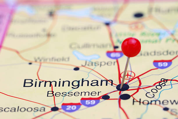 istock Birmingham pinned on a map of USA 535339247