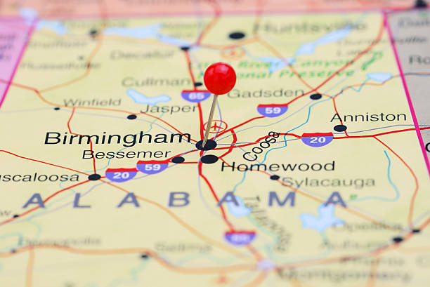 istock Birmingham pinned on a map of USA 535339253