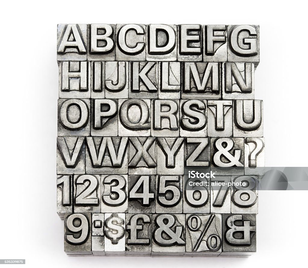 ヴィンテージの活版印刷アルファベットと数字の背景 - 活版印刷のロイヤリティフリーストックフォト