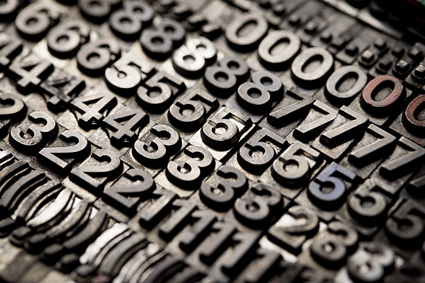 istock vintage letterpress alphabet and number background 535340055
