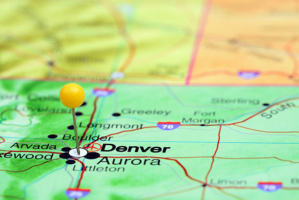 istock Denver pinned on a map of USA 535347451