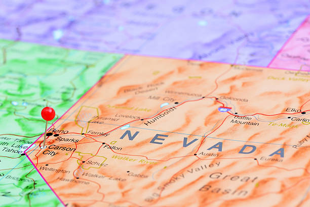 istock Carson City pinned on a map of USA 535347555
