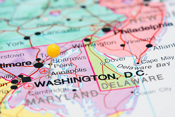 istock Annapolis pinned on a map of USA 535348365