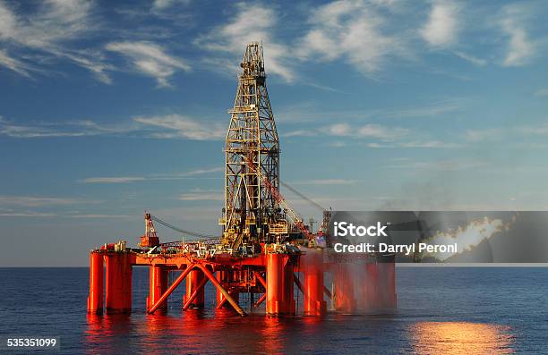 Oil Rig Exploring For Oil And Gas Stock Photo - Download Image Now - Natural Gas Field, Offshore Platform, Australia