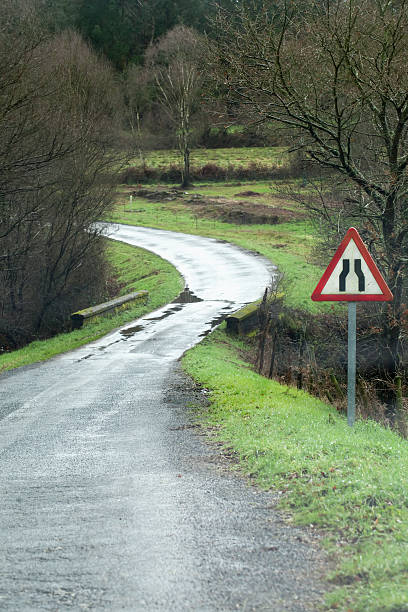 istock Warning sign in country road. 535352827