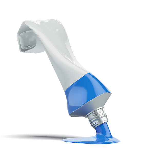 istock Tube with blue oil paint 535354013