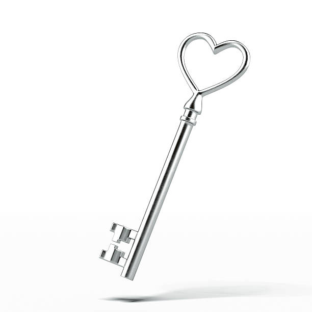 istock Silver key in shape of heart 535371999