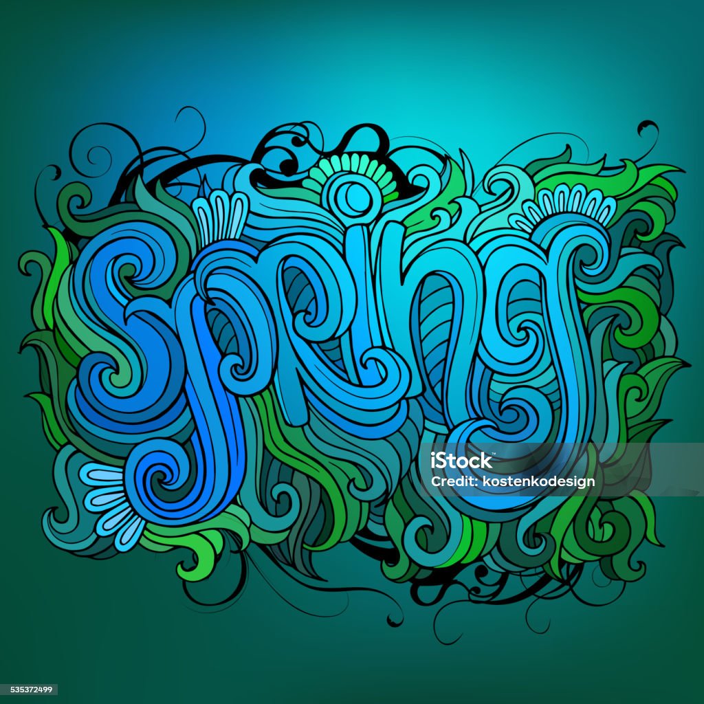 Spring Lettering Art Spring Hand Lettering Stock Illustration - Download Image Now - 2015 ...