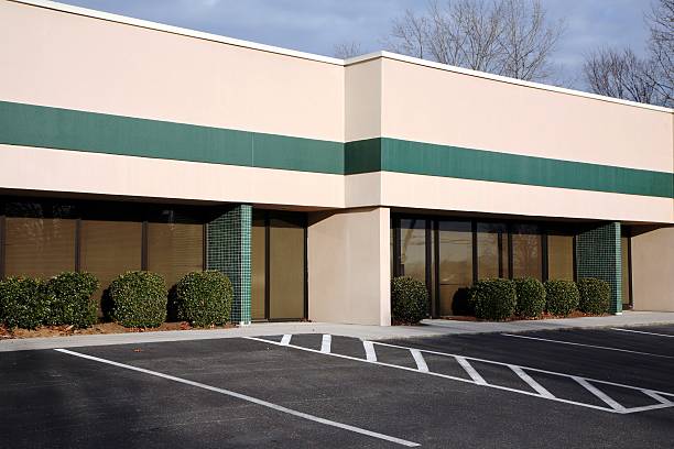 Older single level individual office building stock photo