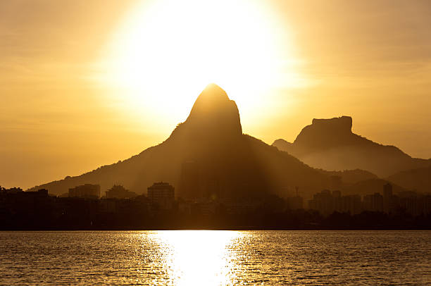 istock Rio de Janeiro Mountains and Lake by Sunset 535372689