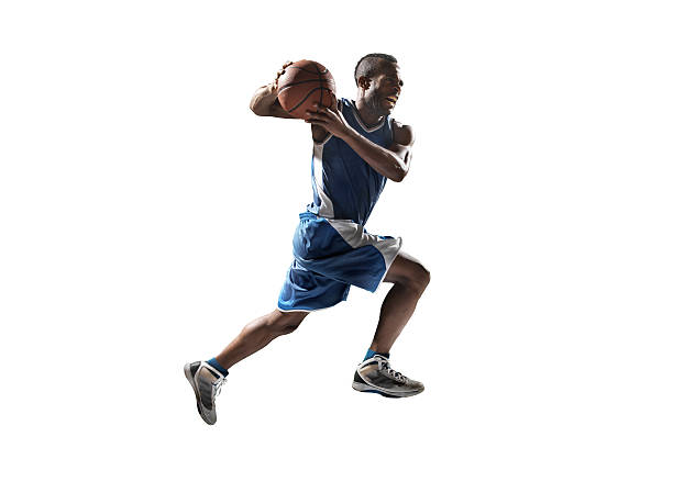изолированные баскетболист - sportsman front view studio shot looking at camera стоковые фото и изображения