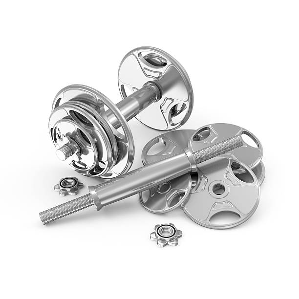 istock Metal Dumbbells isolated on white background 535377181