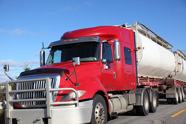 istock Semi tanker truck on a highway. 535378027