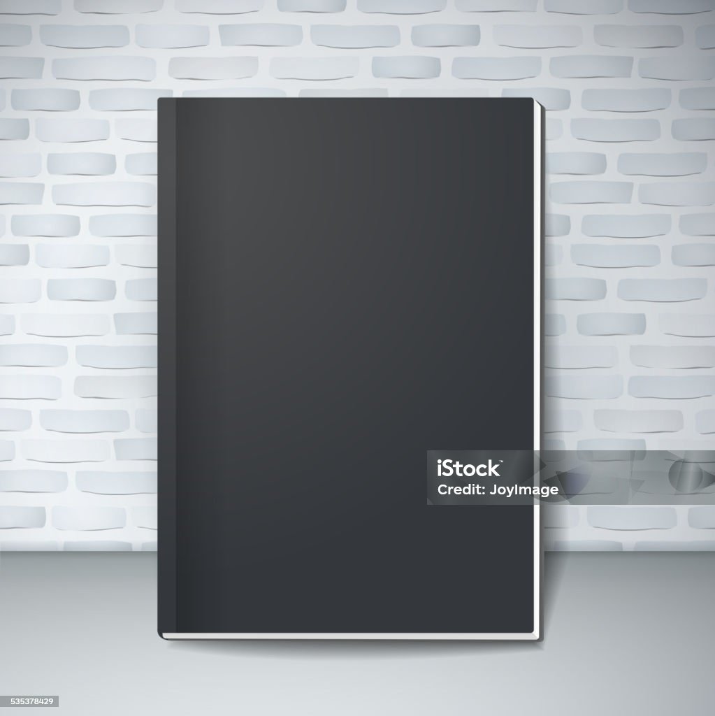 black notebook close up look at black notebook isolated on brick wall 2015 stock vector