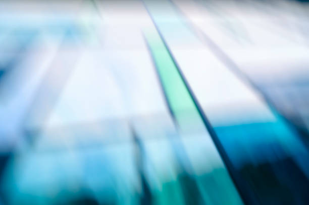 istock Glass facade with motion effect in green and blue 535378595