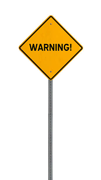 istock warning - Yellow road warning sign 535396640