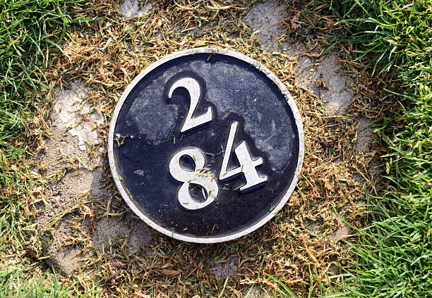 istock Distance yardage marker on Golf course in tee box 535397922