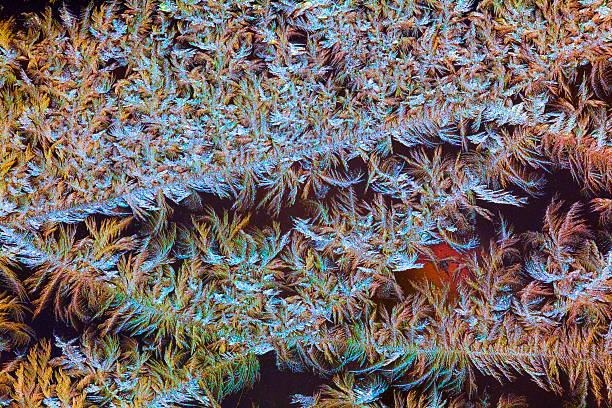 istock Beautiful, Colorful Window Frost at Night 535398311