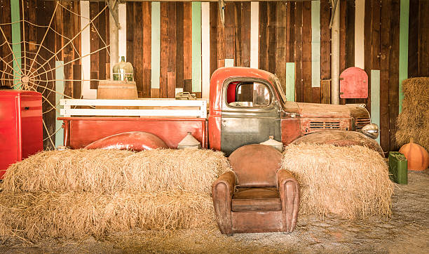 istock brown sofa and red pickup inside the room 535398977