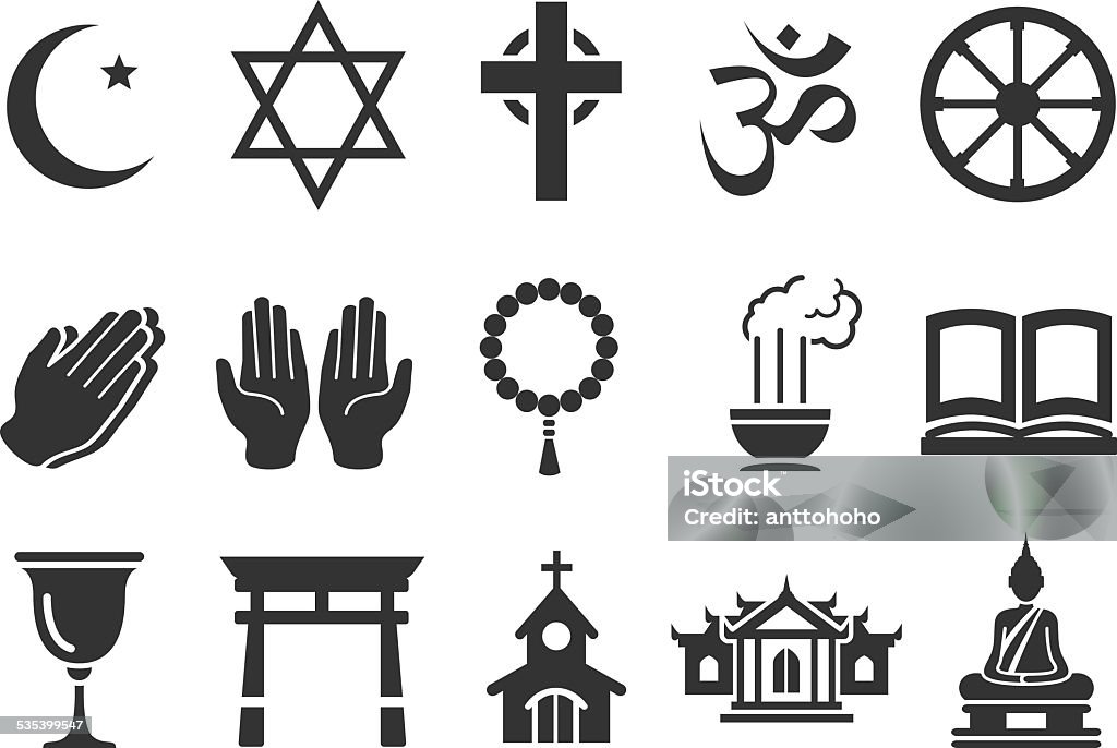 Stock Vector Illustration: Religious icons Praying stock vector