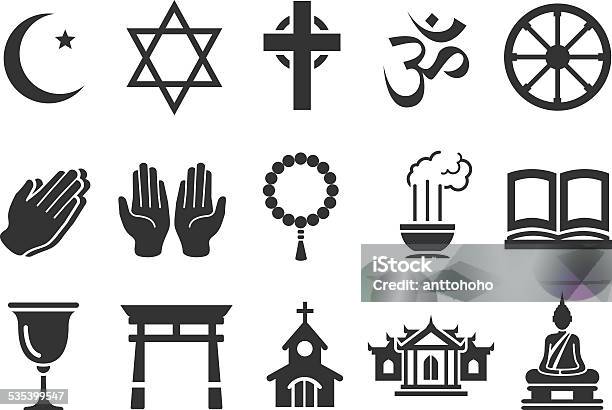 Stock Vector Illustration Religious Icons Stock Illustration - Download Image Now - Praying, Religion, Icon Symbol