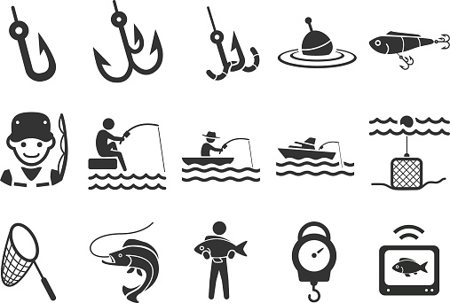 Stock Vector Illustration: Fishing icons