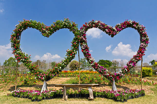 istock Floral love seat bench 535400797