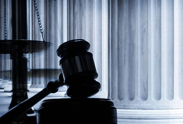 istock Multiple Exposure Of Gavel And Greek Columns 535400946