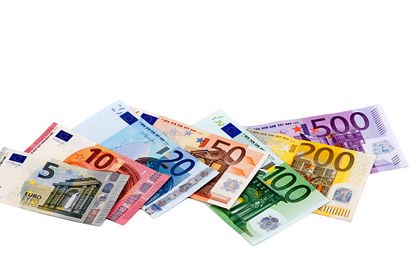 유로 통화 - five euro banknote european union currency number 5 paper currency 뉴스 사진 이미지