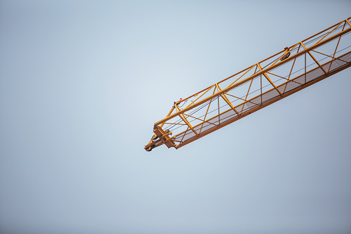 construction crane in blue sky