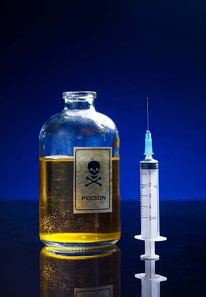 istock Vintage poison bottle and syringe 535403499