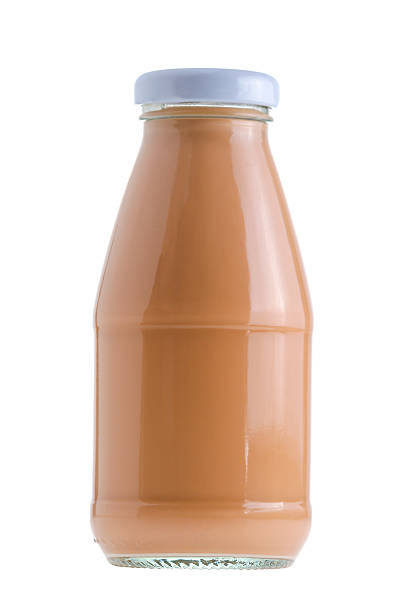 istock Bottle of Ice milk tea isolated on white background 535403552