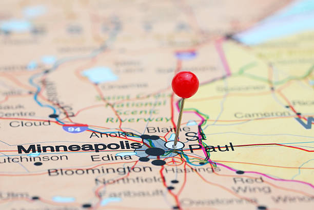 istock St Paul pinned on a map of USA 535404665