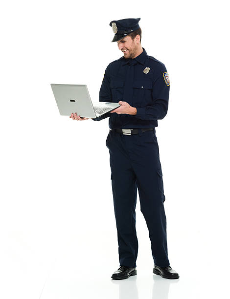 istock Smiling police holding 535405854