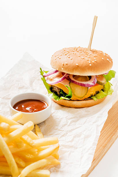 istock burger with french fries 535406994