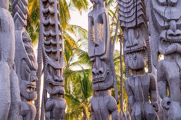 istock Wooden Hawaiian historical indigenous statues 535407462